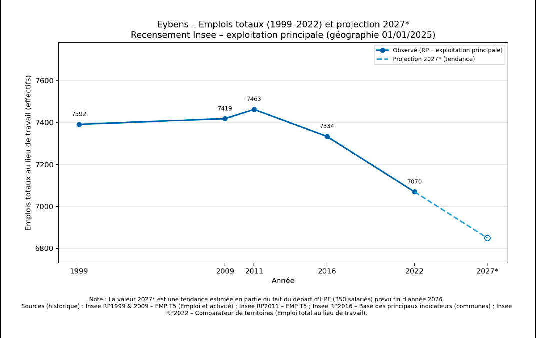 Eybens face au recul de l’emploi salarié : analyse des causes et des effets territoriaux